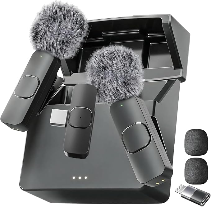 Mini Mic Pro (Latest Model – #1 Microphone for iPhone & Android, Wireless Mini Microphone, Clear Voice, Noise Cancelling, Lavalier Mic for TikTok, YouTube & Interviews (with Charging Case) by MiniMicPro