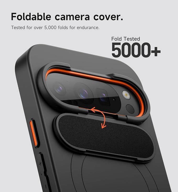 SURITCH for Google Pixel 9/9 Pro Phone Case, Compatible with MagSafe, Protective Cover with Camera Cover & Adjustable Metal Kickstand for Pixel 9/9 Pro -Black - Image 4