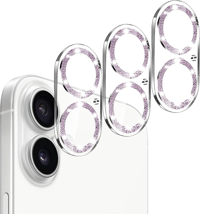 Dengduoduo Camera Lens Protector for iPhone 16 and 16 Plus 3 Pack, Tempered Glass, Ultra HD, 9H Hardness, Anti-Scratch, Case Friendly, Easy to Install [No Affect on Night Shots] by Dengduoduo