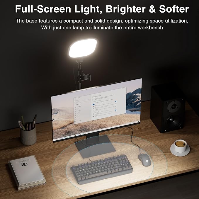 2 Packs Video Conference Lights for Computer Zoom, Webcam, Home Office | Ring Light with Stand for Video Calls, Streaming, Laptop, Desk Lighting with 30 Light Modes, Phone Holder & CRI 97.8 - Image 9