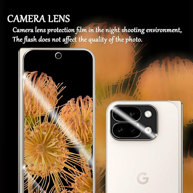 Screen Protector for Google Pixel 9 Pro Fold, [2+2 Pack] Tempered Glass for Pixel 9 Pro Fold & Camera Lens Protectors[Ultrasonic Fingerprint Unlock] [Case Friendly] [Bubble-Free] 6.3 Inches - Image 5