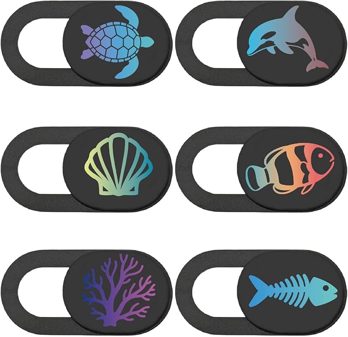 6Pcs 6 Styles Cute Camera Cover Slide Camera Privacy Covers Sea Animal Design Ultra-Slim Camera Blocker for Laptop Desktop Computer Tablet Phone Notebook Mini PC Accessories Home Office Use by PRESSINART