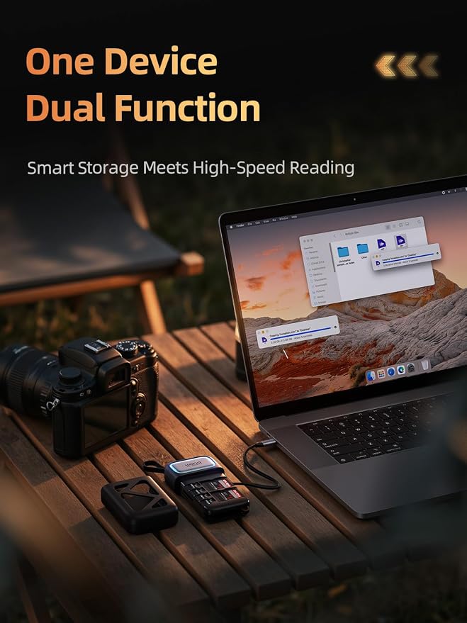 llano High Speed SD/Micro SD 4.0 Card Reader Holder Case, USB 3.2 Gen1 | (5Gbps) 4*SD 8*Micro SD UHS-II Crads Storage, F15 2 in 1 312MB/S Plug&Play for iPhone, Android, MacBook, Laptop, Cameras - Image 2