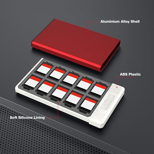 HEIYING Switch Game Case with 40 Precise Slots for Switch 2 / Micro SD Card | Portable Game Card Case, Metal Shell with Soft Silicone Lining, Precise Slots, Magnetic Closure for Easy Storage & Access - Image 4