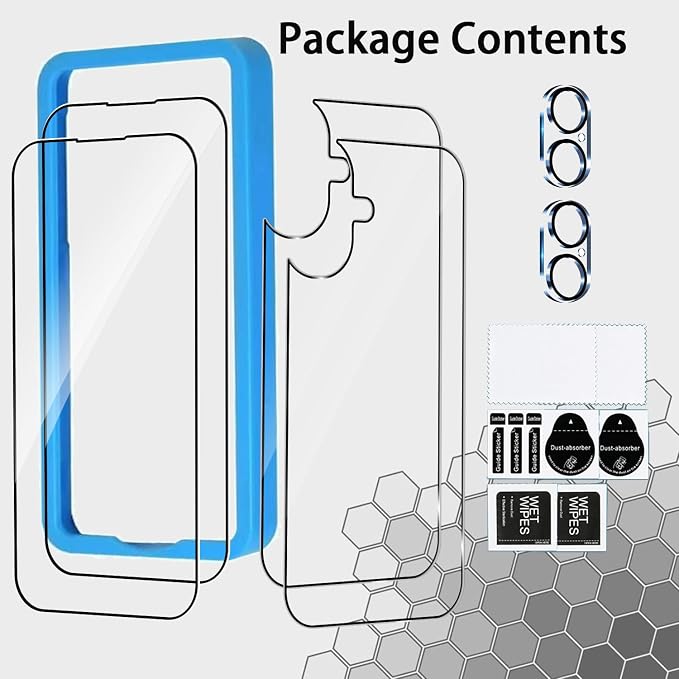 Front and Back Protector for iPhone 16 Plus + Camera Lens Protector | (2+2+2) 9H Hardness, Easy to Install with Alignment Tool,Case Friendly - Image 6
