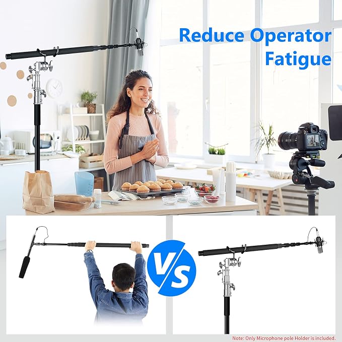 NEEWER Metal Microphone Boom Support Holder for C-Stands and Mic Stands, Black - Image 5