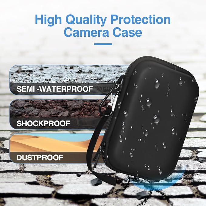EMART Black Digital Camera Case Small Camera Bag Fit Camera Size<6"x4"x0.9" | Camp Snap Camera Case with Anti-Shock Bubble for KODAK PIXPRO FZ55/CAMKORY/Lecran, Perfect for Travel, Daily Use (Case Only) - Image 5