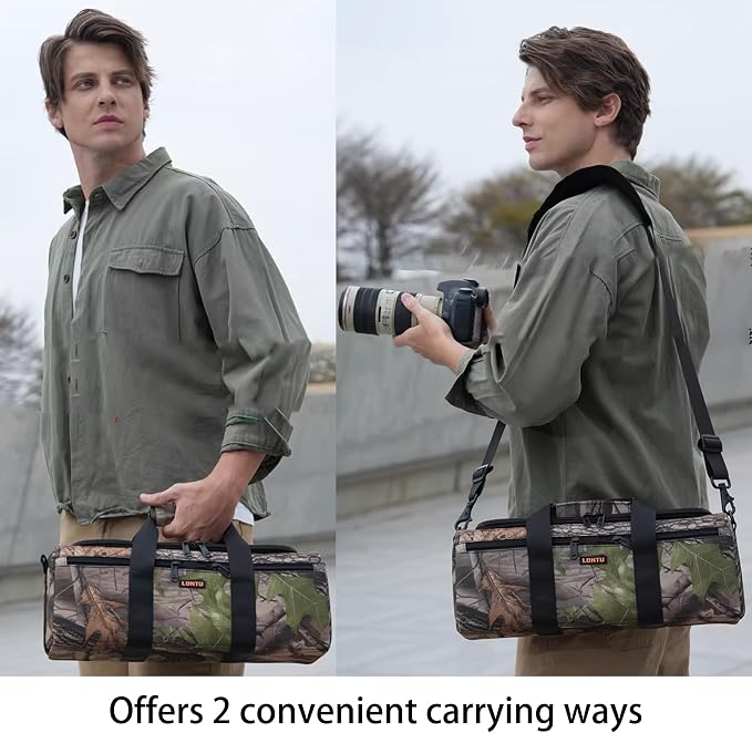 ZZQ&CCF Camera Lens Pouch Case for Canon RF 200-800/100-500,for Sony FE 200-600mm F5.6-6.3G,Compatible with Nikon Z 180-600, Portable Compact Outdoor Telephoto Lens Photography Bag -Jungle Camo - Image 6