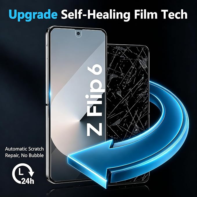 2 Pack for Samsung Galaxy Z Flip 6 / Z Flip 7 FE Screen Protector | 2 Pack Front Tempered Glass With Installation Frame,Support Fingerprint Unlock, Touch Sensitive, Anti-Scratch, Case Friendly - Image 3