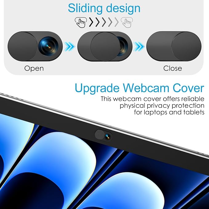 CloudValley Upgrade Magnetic Webcam Cover, [2-Pack] 0.023 inch Metal Camera Cover Slide | for Mac, iPad, MacBook Pro, MacBook Air, Laptops, PC/Computer, Tablets, Web Blocker Protect Your Privacy - Image 8