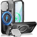 Camera Stand Case for iPhone 17, [Compatible with MagSafe] [Lens Cover] 2025 Version Military Grade Protective Soft Case for iPhone 17 6.3 inch Men Women, Black by WASTROYAL