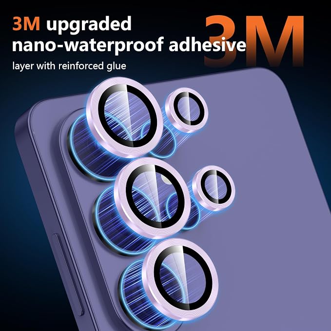 for Samsung Galaxy S26 Ultra Camera Lens Protector, Individual Metal Ring Tempered Glass Lens Cover, [Strong Adsorption] Scratch Resistant Ultra-Thin HD Clear Lens Cover, 1 Set-Lavender - Image 4