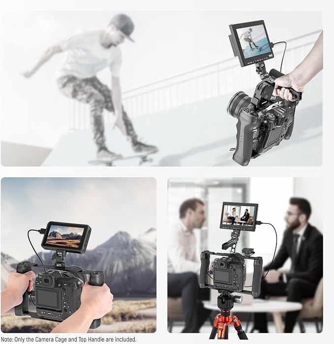 NEEWER Universal Camera Cage & Top Handle with 3/8" ARRI Locating Pins Kit, Video Rig Camera Stabilizer with Arca Type Base, Dual Handgrips, Compatible with SmallRig Accessories, CA016T | Video Rig Camera Stabilizer, Locating Pins for ARRI, Arca Type B... - Image 8