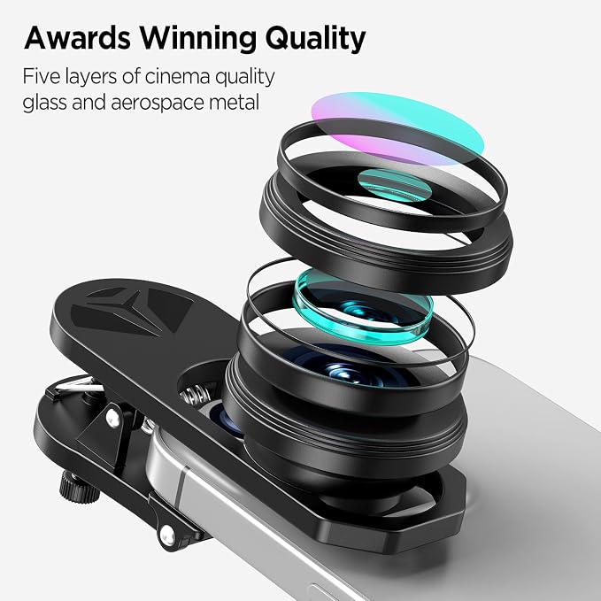 HD 200° Fisheye Lens for iPhone and Samsung Smartphones, Black - Image 2