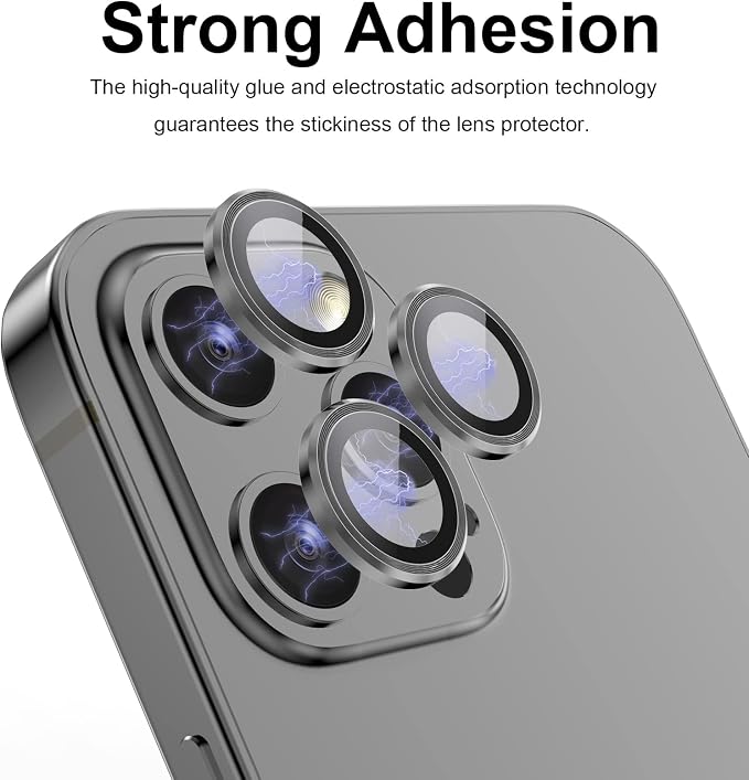 YWXTW [1 SET Camera Lens Protector Compatible with iPhone 12 Pro Max 6.7 inch, [Installation Tray] Aluminum Alloy Tempered Glass Camera Circle Cover - Image 5