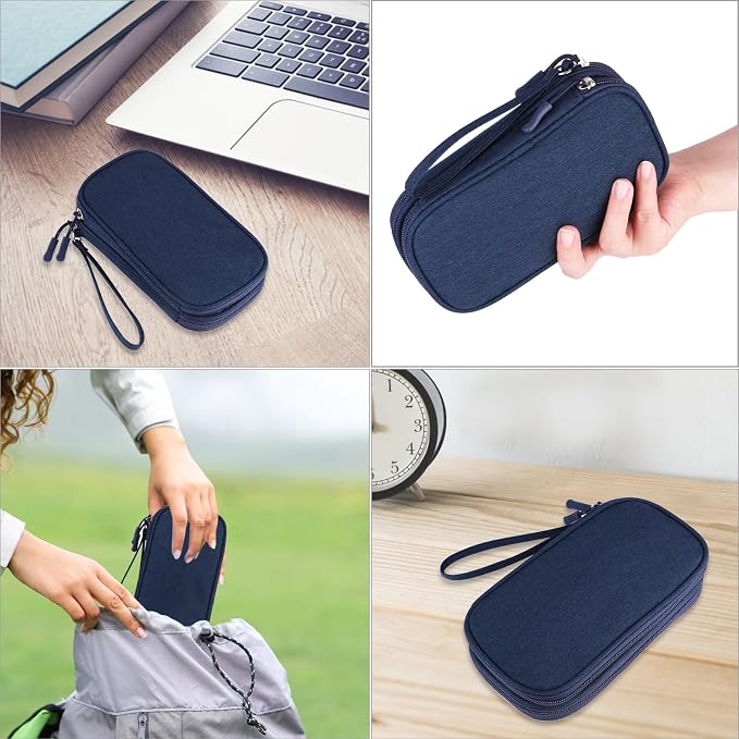 JIAKAI Travel Cable Organizer Electronics Accessories Bag for Charger, Phone, memory card,Travel Gadget Bag-Blue - Image 7