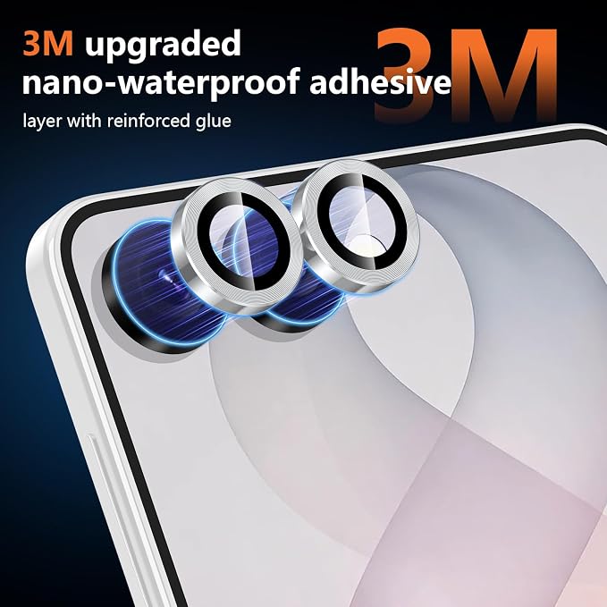 for Samsung Galaxy Z Flip 8 Camera Lens Protector, Individual Metal Ring Tempered Glass Lens Cover, [Strong Adsorption] Scratch Resistant Ultra-Thin HD Clear Lens Cover, 1 Set-Silvery - Image 4