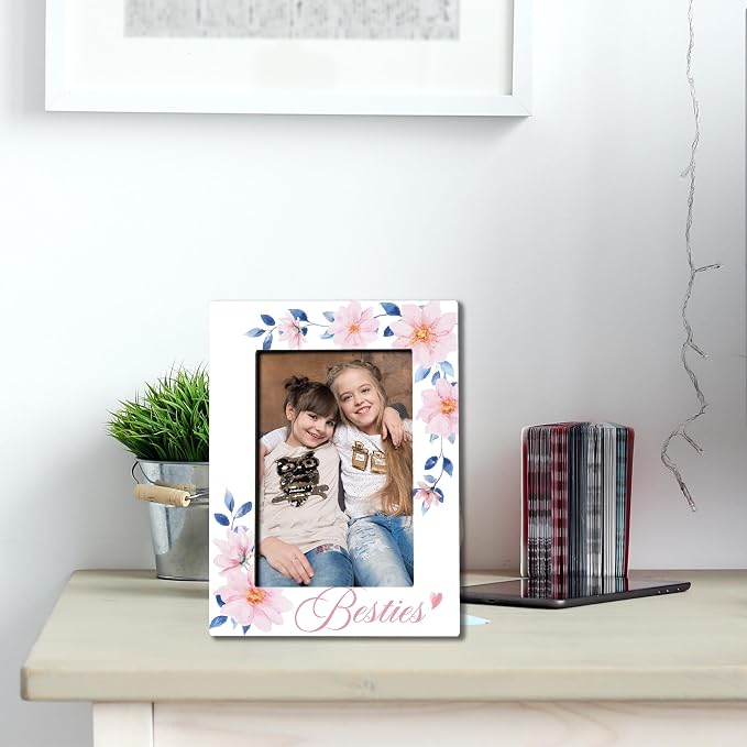 Best Friends Picture Frame 4 X 6 Photo, Friendship Picture Frame With Back Bracket, Desktop Display, Sisters Besties Gifts, Women's Home Office Decor And Accessories -D04 - Image 4