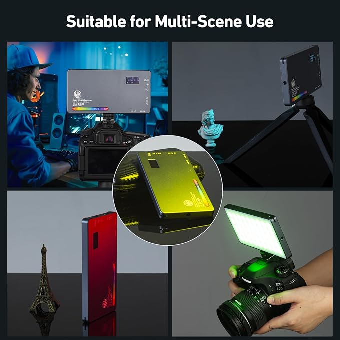 T12 Pro RGB Video Light,12W Portable LED Camera Light with 2500-8000K, 4000mAh Rechargeable Battery, 21 Effects, CRI 96+, for Studio Photography, Vlogging, Streaming, Selfie Video and Phone Recording - Image 6