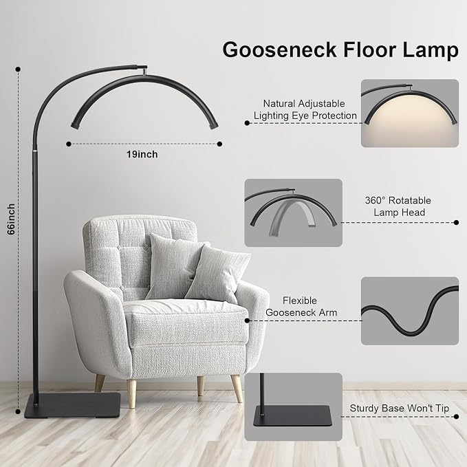Half Moon LED Floor Light - Professional Shadow-Free Lamp for Lash Techs, Estheticians & Tattoo Artists | Remote Control & Dimmable for Eyelash Extensions, Nail Art, Home & Office - Image 5