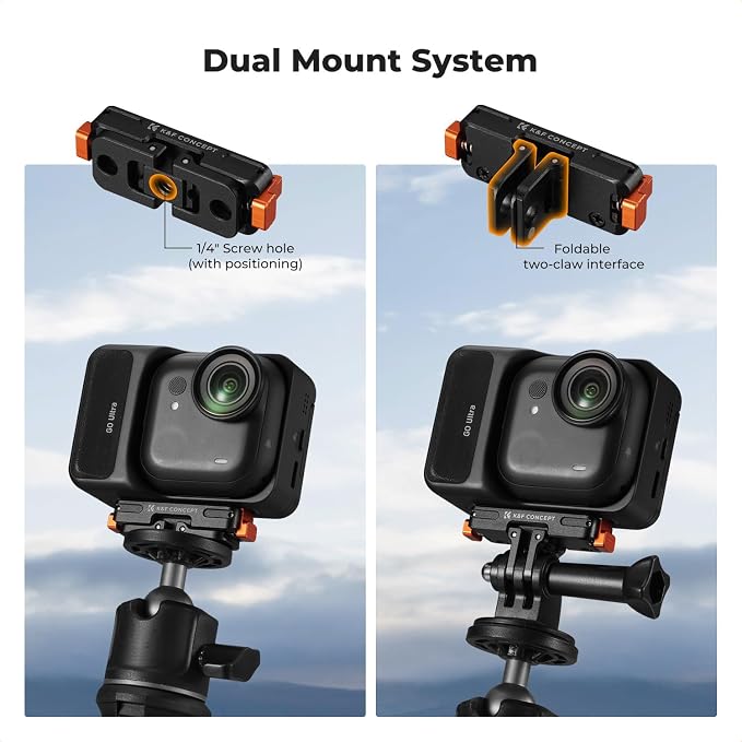 K&F CONCEPT Magnetic Quick Release Adapter Mount for Insta360 GO Ultra | Expansion Base Stand with 1/4 Screw Hole/Foldable Connector for Tripod, Selfie Stick, Action Camera Accessories, PP13 - Image 3