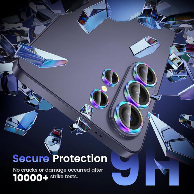 Tensea Compatible with Samsung Galaxy S26 Ultra Camera Lens Protector | 9H Tempered Glass Camera Cover Screen Protector Metal Individual Ring [Installation Tray][Case Friendly] - Image 5