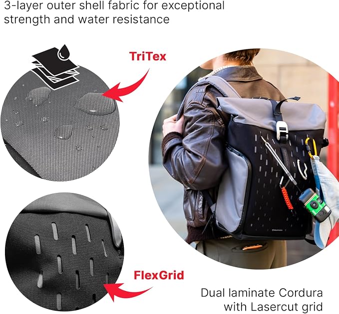 Manfrotto Uncover Camera Backpack 24L, Expandable Roll-Top | Waterproof Travel Camera Bag for DSLR, Mirrorless and Drone, Quick Side Access, 14" Laptop Photography Backpack - Image 6