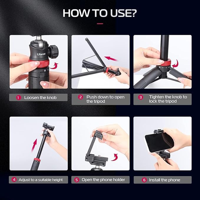 ULANZI MT-44 Auto Open Phone Tripod, 59" Extendable Selfie Stick Vlog Stand | 2-in-1 Phone Clip, Cold Shoe, 360° Ball Head Camera Tripod for iPhone Sony DJI Osmo Pocket 4 Nano Luna, Portable for Travel - Image 5