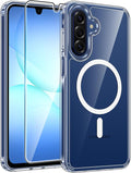 FNTCASE for Galaxy A17/A16 5G Phone Case, Fit for Magsafe, Screen Protector | Clear Anti Yellowing, 14FT Military Grade Drop Protection, Slim Shockproof Protective, for Samsung A 17 A 16 Cover by FNTCASE