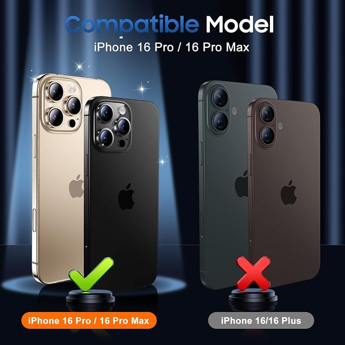 UniqueMe for 3 Pack iPhone 16 Pro/16 Pro Max Camera Lens Protector - Gold | Drop Protection, Case Friendly, 9H Tempered Glass, Camera Cover Screen, Update New Version - Image 7