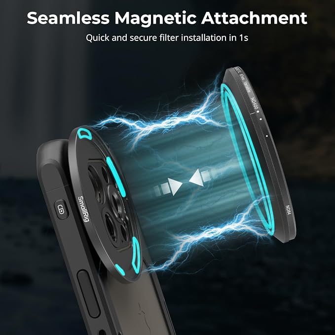SmallRig Magnetic 67mm VND Filter ND64-ND400 (6-9 Stop), Adjustable ND Filter for iPhone 16 / S24 Ultra/for Vivo X100 & 67mm Camera Lenses, No X Cross HD Optical Glass, with Threaded Adapter - 5169 - Image 3