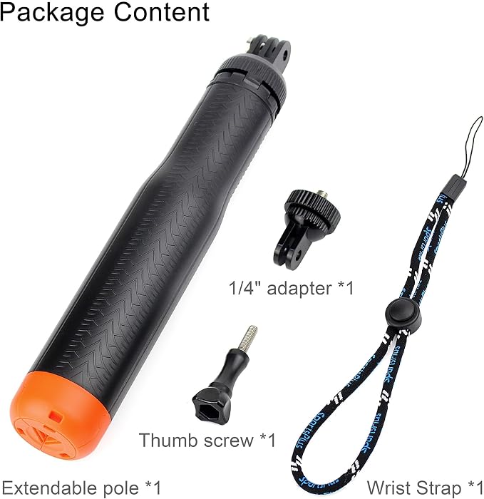 Floating Selfie Stick for GoPro Hero 13 12 11 10 9 8 Max Mission | 4 in 1 Floating Handle Stick Tripod Waterproof Extension Pole Monopod Hand Grip for GoPro DJI OSMO Action 6 5 Pro 4 AKASO - Image 9
