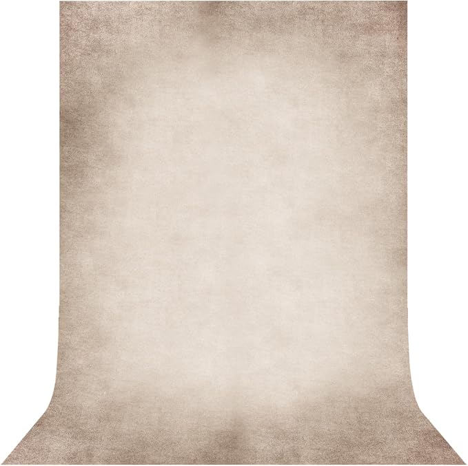 Beige Photography Backdrops for Photoshoot, Abstract Fabric 10x10ft | Vintage Studio Photo Backgrounds, Non Reflective, Easy to Use, for Portrait, Headshot, Product by TERSUM