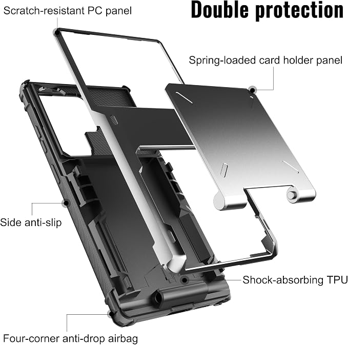 Foluu Wallet Case for Samsung Galaxy S26 Ultra with Card Holder, 5 Credit Hidden Card Slot Flip Cover Dual Layer Protective Hard PC Back & Soft TPU Bumper Case for Galaxy S26 Ultra 2026 (Gray) - Image 3
