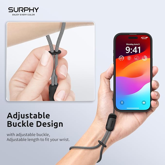 SURPHY 3 Pack Phone Wrist Strap, Phone Lanyard with Cellphone Tether Tab | Phone Strap Charm, Camera Wrist Strap with 2-Color Braided, Phone Wristlet, Wrist Lanyard for Case - Image 3