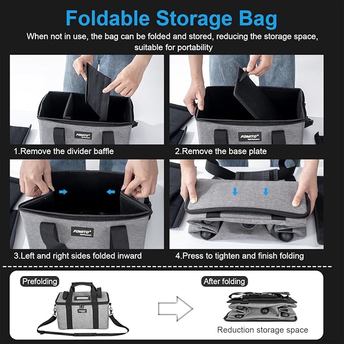 FOMITO Light Carry Bag Camera Case AB-20B Folding Case，35x21x20cm, for Aputure Amaran 100D/S 100X/S 200D/S 200X/S LED Light. - Image 6
