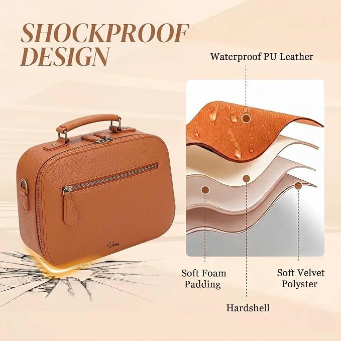Camera Sling Bag, Waterproof PU Leather Crossbody Camere Bag for Photographers, Small Shockproof Case with Removable Dividers for DSLR/SLR/Mirrorless, 4L Brown - Image 6