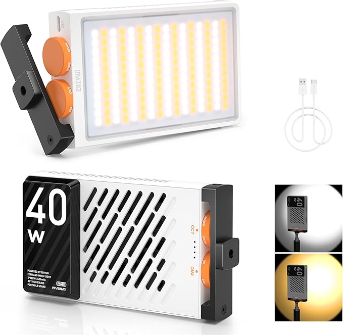 ZHIYUN FIVERAY M40 Video Light [Official] 40W Portable Camera Light | LED Panel DSLR Photography Lighting 14000 Lux, CRI/TLCI 96+ 2700-6200K, 320g Lighting Setup for YouTube, TikTok by ZHIYUN