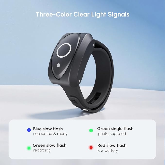 Wireless Remote for DJI Controller Ring Shutter Action 5pro/6/4 Accessories | Finger Mini Camera Bluetooth Snapshot Wake-Up Control Waterproof Magnetic Charging for Fingertip Bike Handlebars Fishing Rods - Image 7