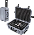 Relaxweex Rolling Camera Hard Case with 24 Padded Dividers & Wheels | Impact-resistant, Protective, Waterproof, Hard Shell Travel Case for Cameras, Lenses & Accessories, 26 x 20 x 10 Inch, Gray by Relaxweex