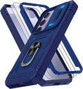 Gritup for Samsung Galaxy S24 Plus Case: S24 Plus Phone Case with Screen Protector*2 | Magnetic Stand & Slide Camera Cover | Shock Proof Military-Grade para S 24 Plus Cover -Blue by Gritup