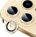 for iPhone 14 Pro/14 Pro Max Camera Lens Protector Diamond, Gold | Individual Metal, 9H Hardness, Scratch Resistant, Shockproof, Drop Protection, Case Friendly, Stylish Accessories by Xfilm