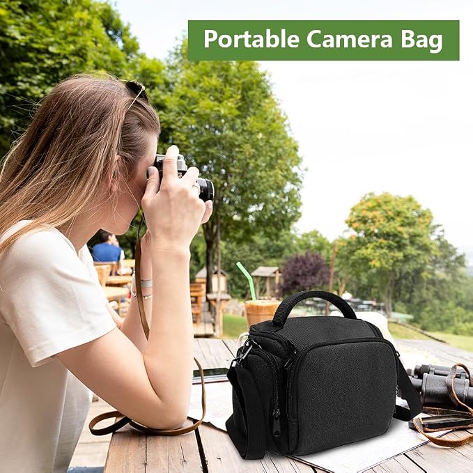 Ainiv DSLR Camera Bag, Large Waterproof Anti-Shock SLR Camera Case, Black | Adjustable Shoulder Strap Camera Backpack, Portable Crossbody Single Shoulder Backpacks Compatible with Canon, Sony, Nikon - Image 7