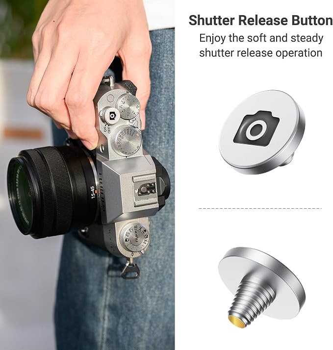 JJC Soft Shutter Release Button Fujifilm X100VI XT50 XM5, Camera Pattern | for Fuji Fujifilm X-M5 X-T5 X-T50 X-T30 III II X-PRO3 X100 VI V X-E5 X-E4 X Half Leica Q3 M10 Sony RX10 RX10 III Nikon Zf Df - Image 4