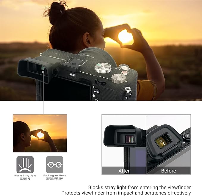 Extended A7C Eyecup for Sony Alpha 7C Only(Not Fit A7C II, A7CR) | Soft Silicon,Camera Viewfinder Eye Cup EVF Eyeshade Protector for Sony A7C Only - Image 5