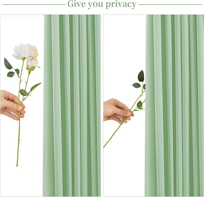 Sage Green Backdrop Curtain for Parties Wrinkle Free Dark Green Photo Curtains Backdrop Drapes Fabric Decoration for Baby Shower Birthday Party Photography 5ft x 7ft,2 Panels - Image 7
