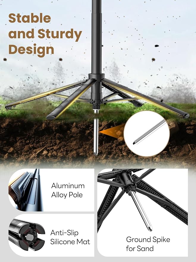 68" Auto Face Tracking Phone Tripod w/Ground Spike & Remote R01 | 68" Extendable Tripod,Compatible with iPhone & Android , Remote Control & Ground Spike Included, Video Recording & Vlogging - Image 4