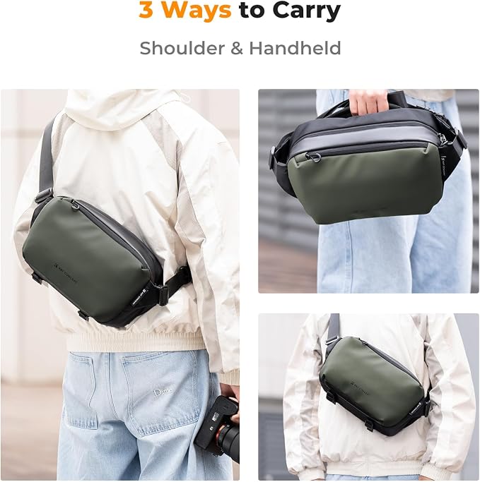 K&F CONCEPT 2 in 1 Camera Sling Bag, Everyday Shoulder Bag | Multifunction Photography Compact Crossbody DSLR Portable Bag, Compatible for Canon/Nikon/Sony, BS01 - Image 7