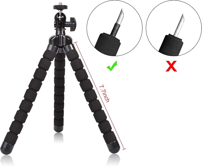 Phone Mini Tripod, Ruittos Premium Flexible Mobile Phone Tripod Stand Compatible with iPhone Samsung Go Pro, Small Digital Camera, Black - Image 4