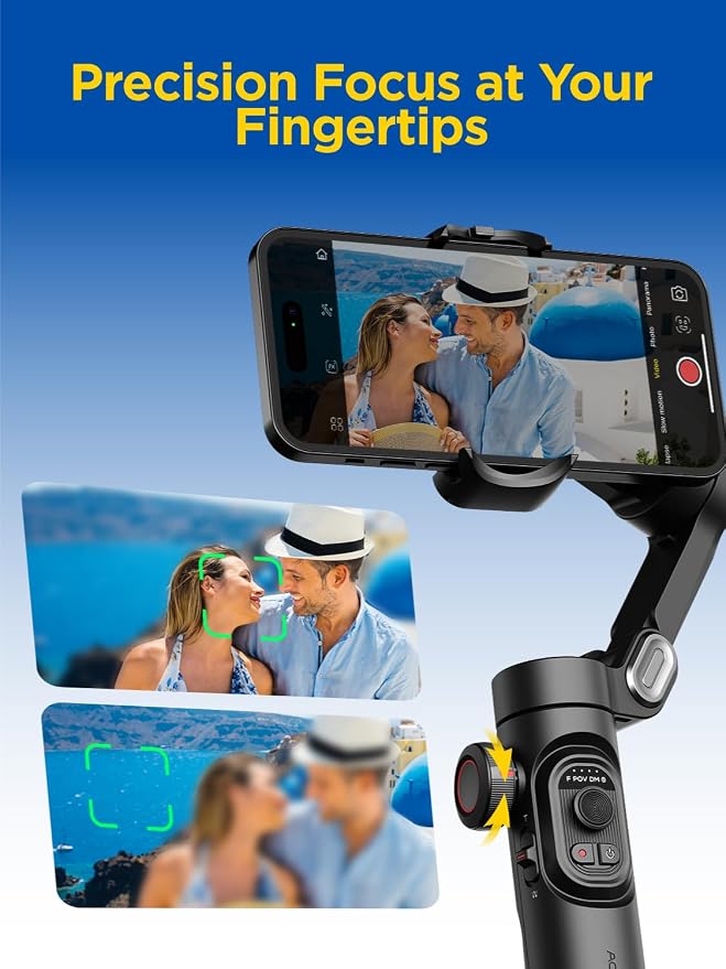 AOCHUAN Smart XE w/Focus/Object Track Gimbal Stabilizer for iPhone Gimbal | Foldable Handheld Phone Stabilizer for Video Recording, 3-Axis Gimbal for iphone 17 16 15 Pro Max,Face/Object Tracking in APP - Image 6